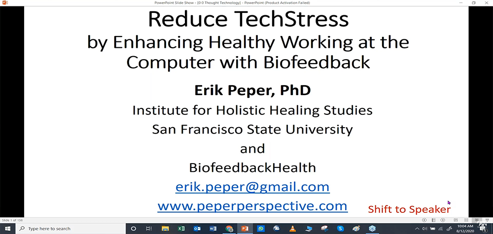 Reduce Tech Stress by Enhancing Healthy Working at the Computer with Biofeedback